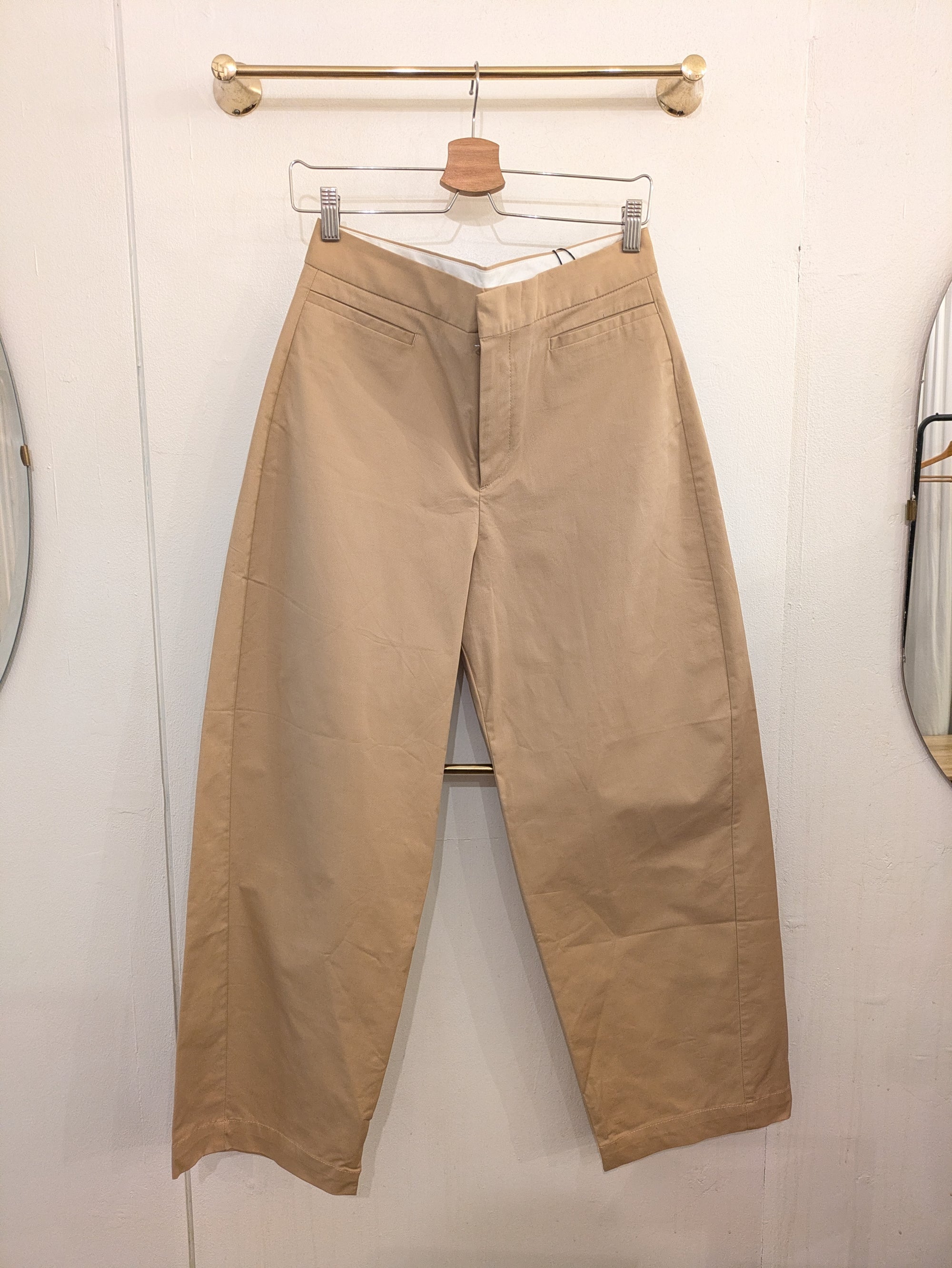 PANTALONI VITA ALTA COLOR KHAKI
