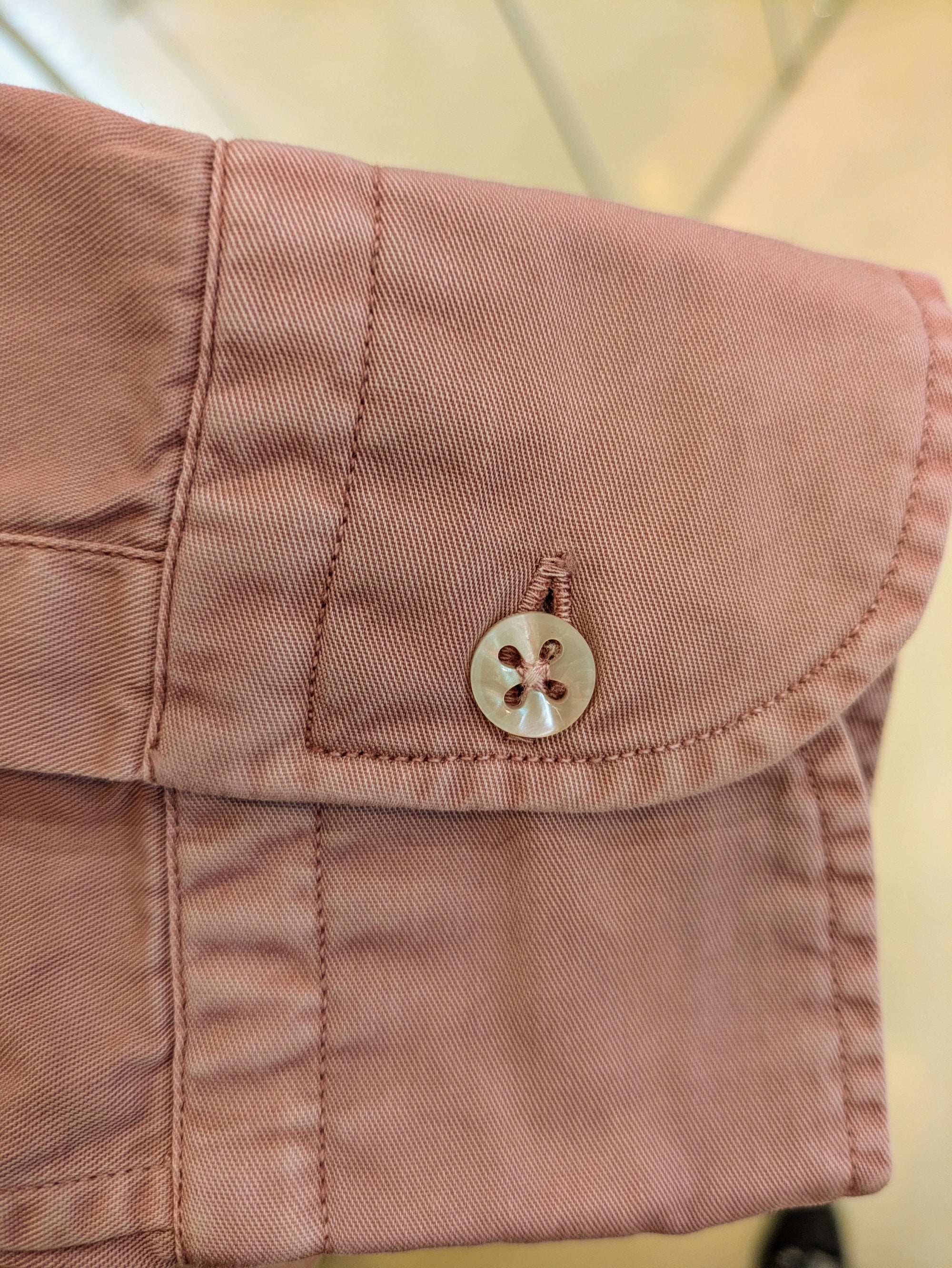 CAMICIA ROSA IN GABARDINA LAVATA