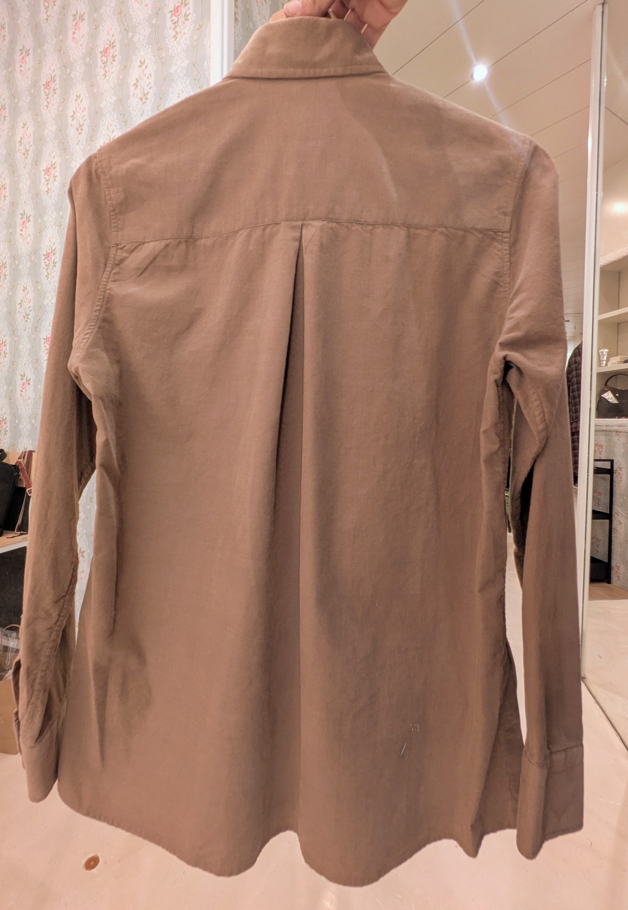 CAMICIA VERDE MILITARE/FANGO E CAMMELLO IN VELLUTO DI COTONE