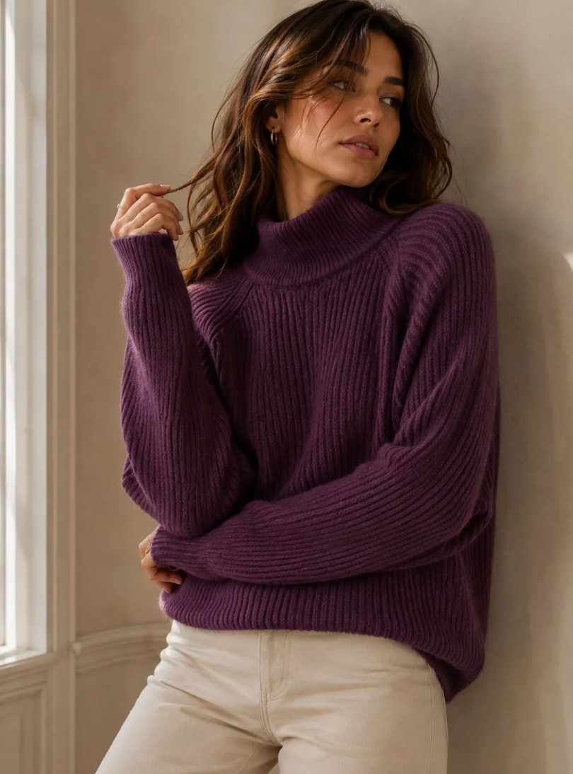 MAGLIONE REVERSIBILE IN ALPACA E LANA