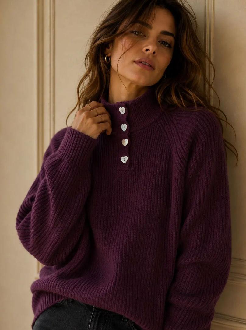 MAGLIONE REVERSIBILE IN ALPACA E LANA