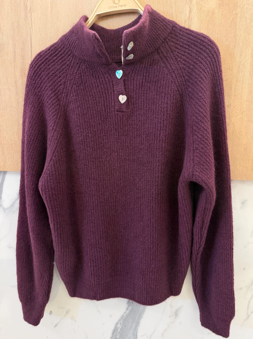 MAGLIONE REVERSIBILE IN ALPACA E LANA