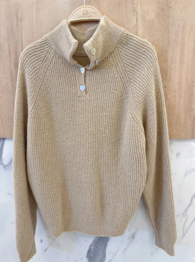 MAGLIONE REVERSIBILE IN ALPACA E LANA