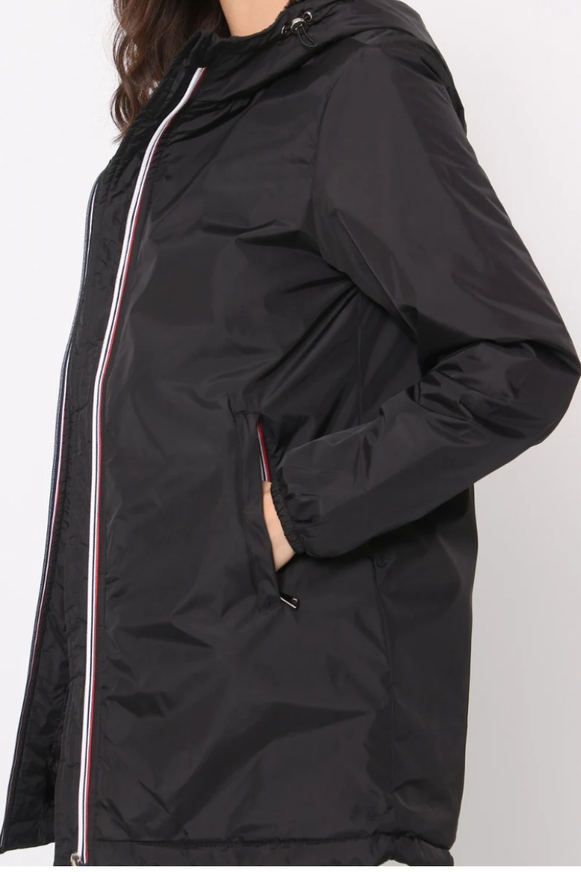 Parka imbottito con interno in pelliccia e zip