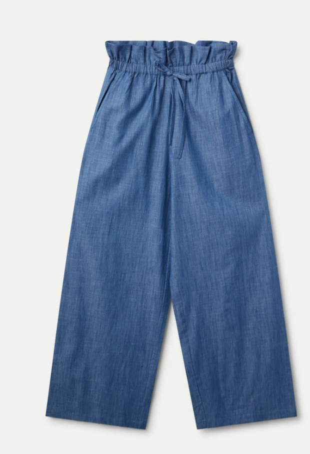 PANTALONE AMPIO EFFETTO DENIM