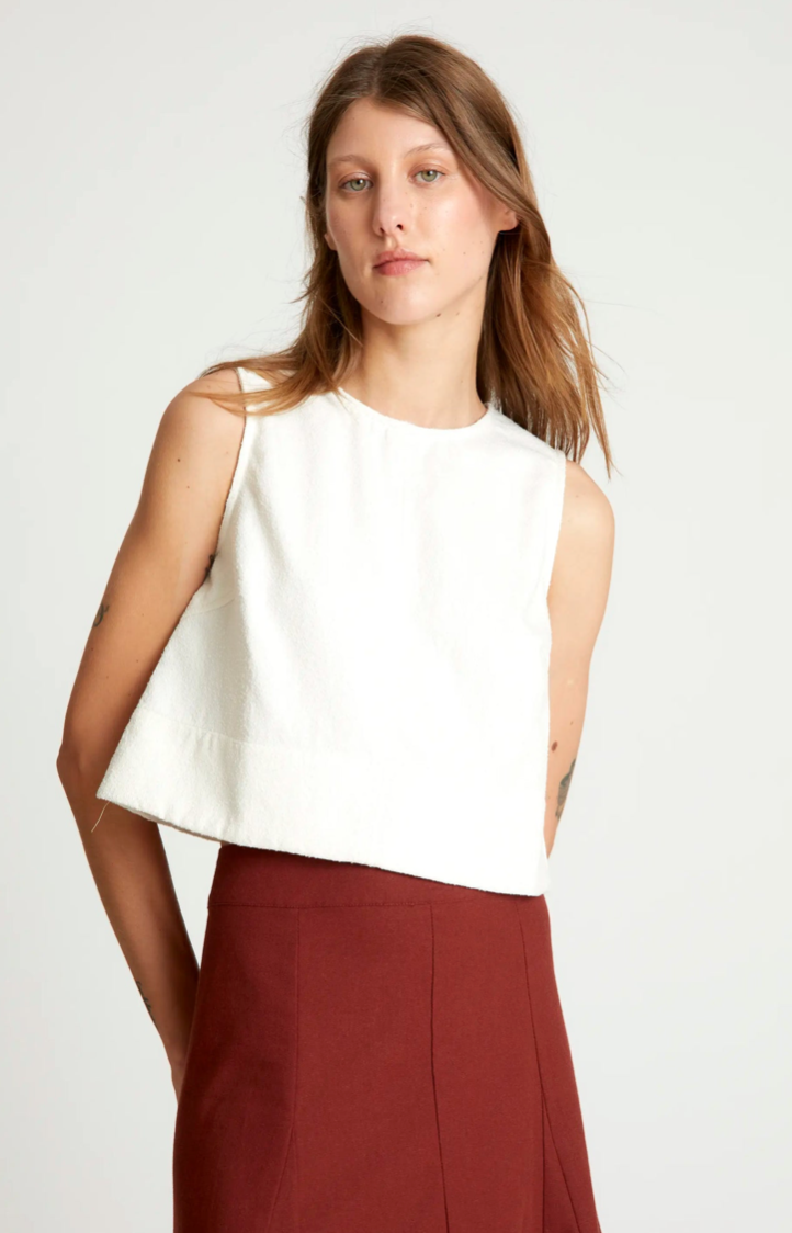 CROP TOP BIANCO IN TWEED