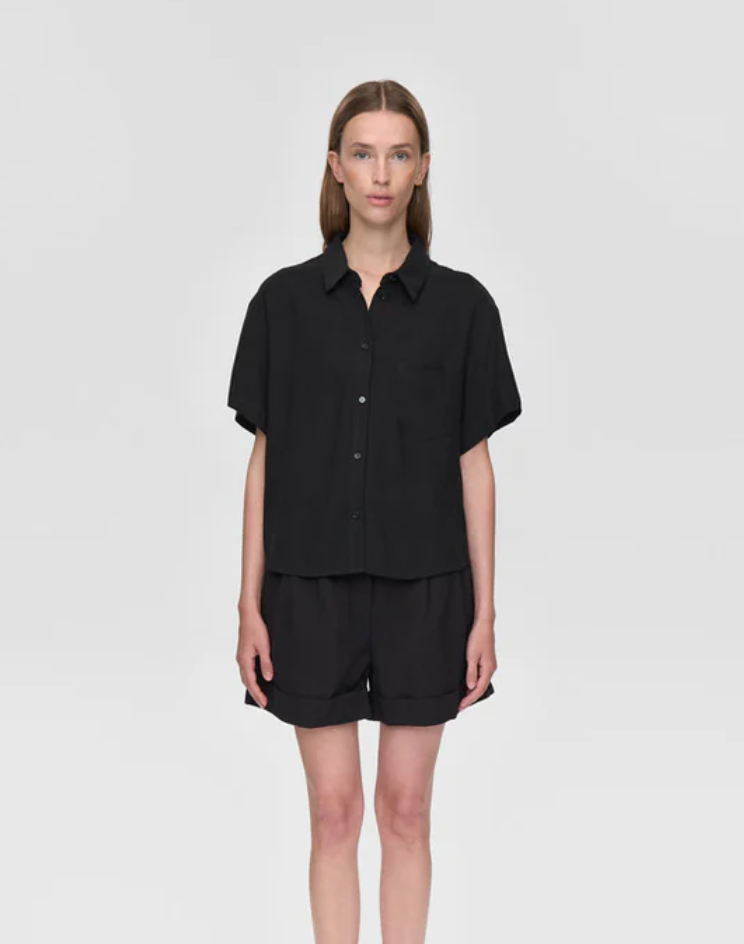 CAMICIA BLACK IN LINO E VISCOSA