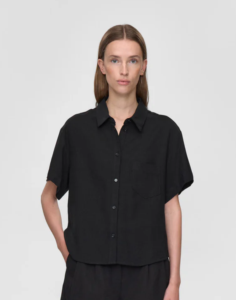 CAMICIA BLACK IN LINO E VISCOSA