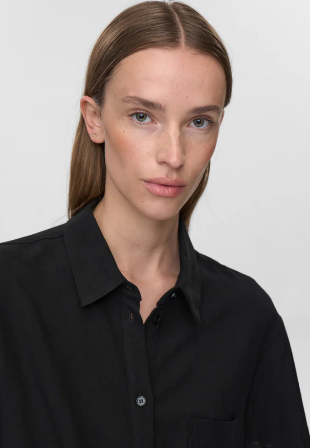 CAMICIA BLACK IN LINO E VISCOSA