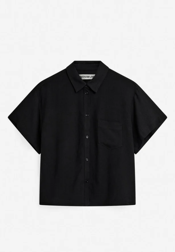 CAMICIA BLACK IN LINO E VISCOSA