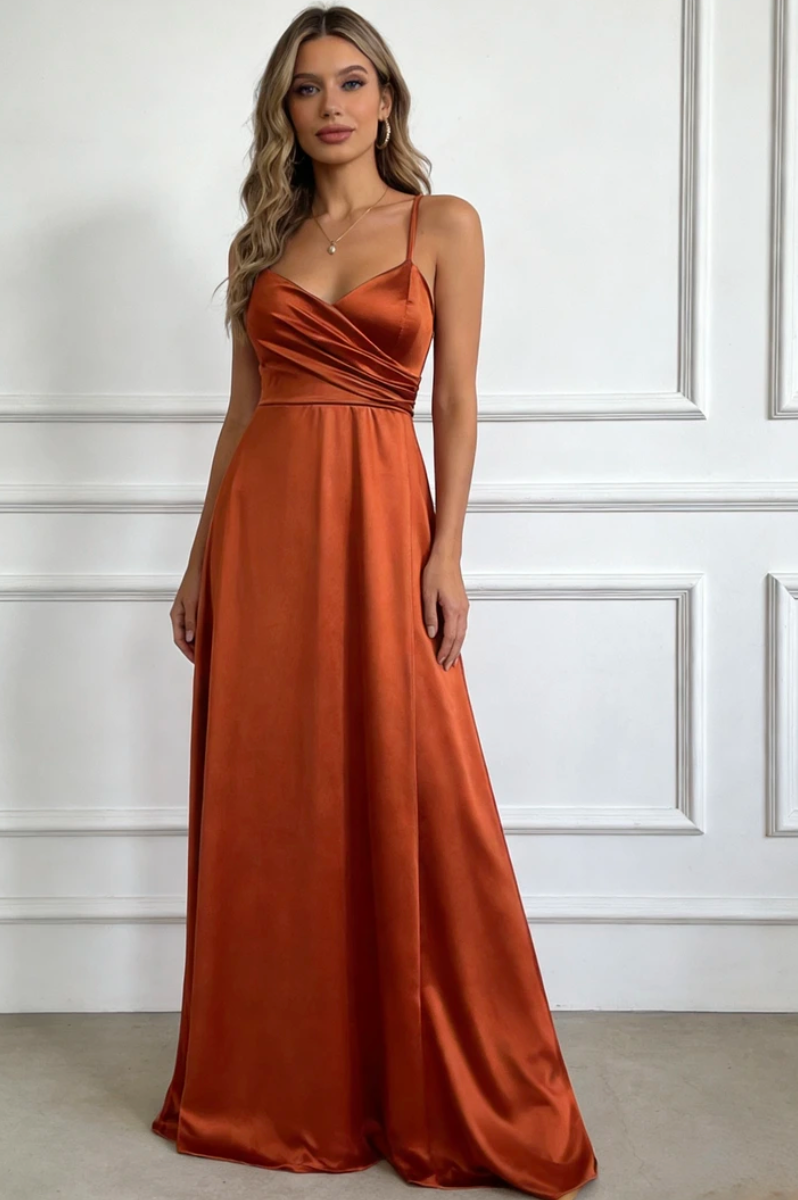 ABITO SATIN RUST