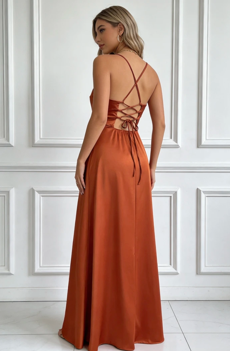 ABITO SATIN RUST