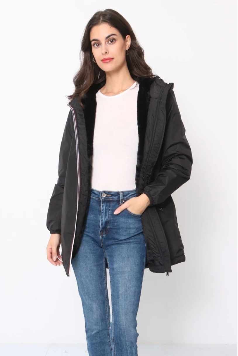 PARKA IMPERMEABILE NERO IMBOTTITO