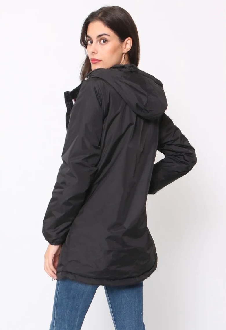 PARKA IMPERMEABILE NERO IMBOTTITO