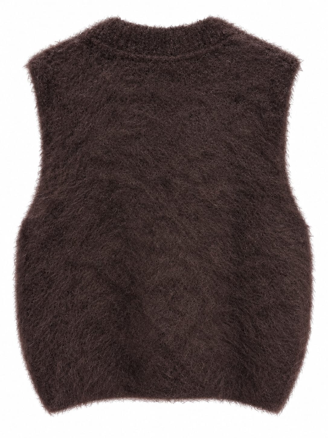 GILET BLU IN MOHAIR EFFETTO PELOSETTO