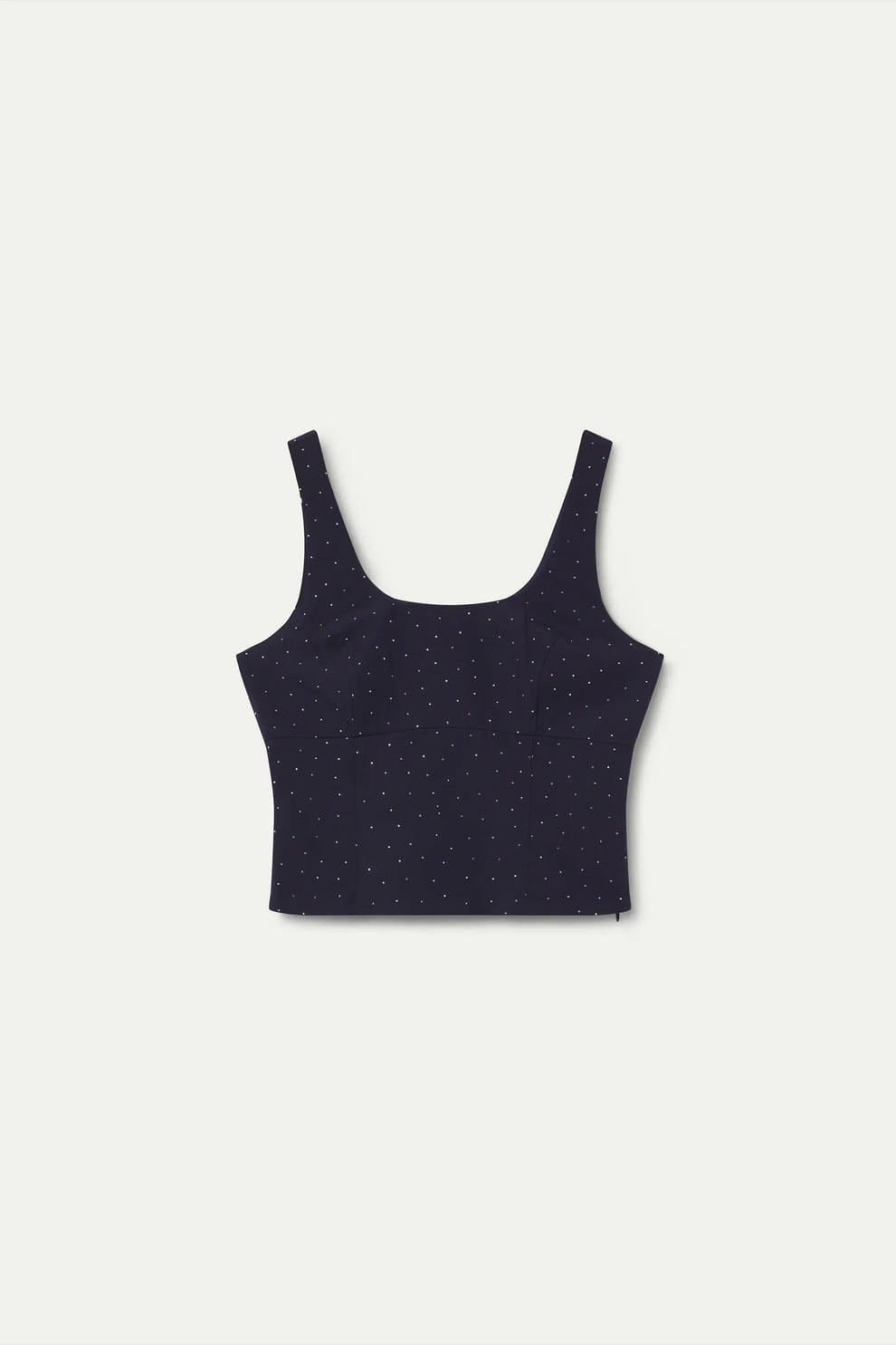 TOP BLU NAVY IN CREPE CON APPLICAZIONI