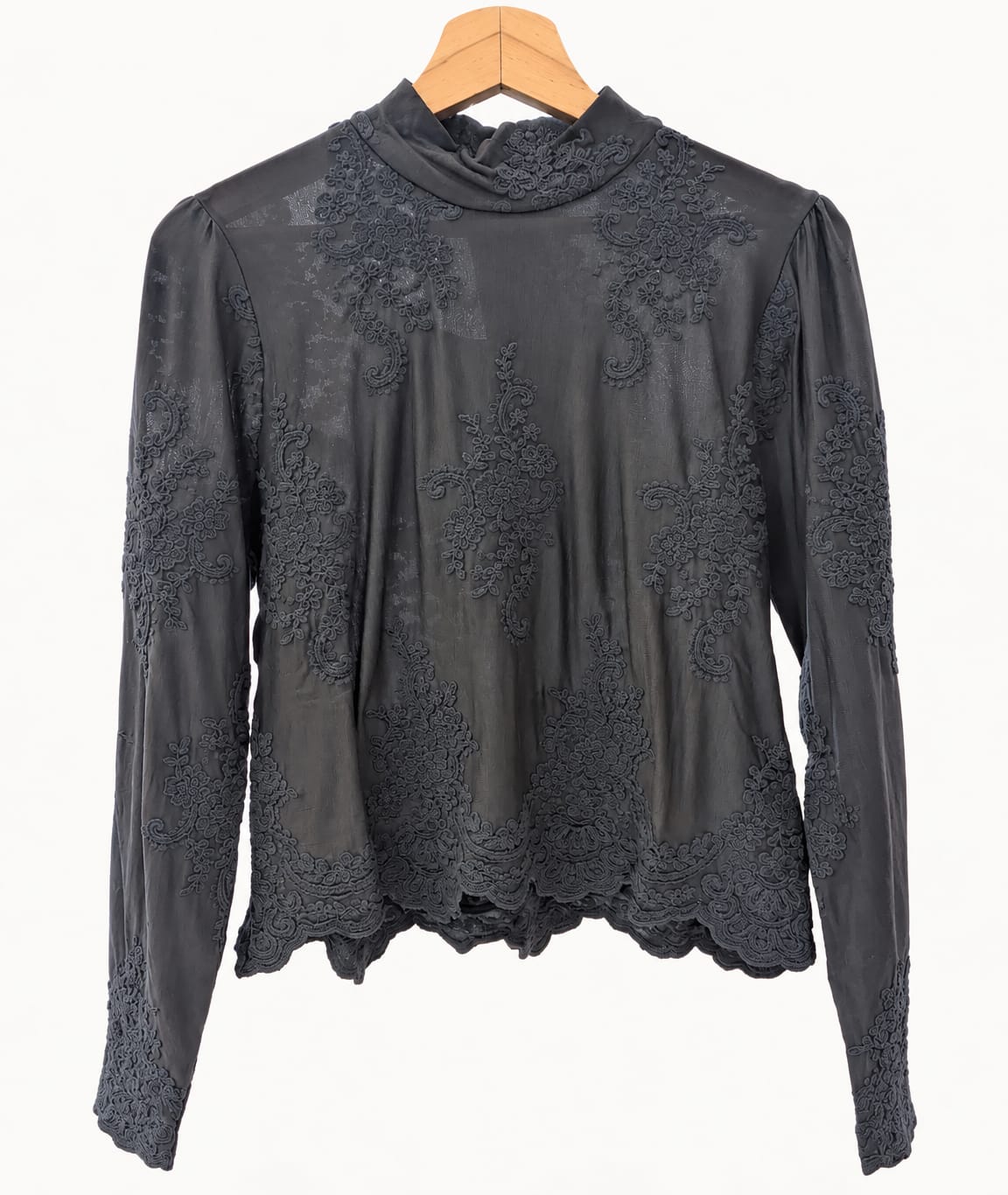 Blusa Grace in viscosa con pizzo floreale