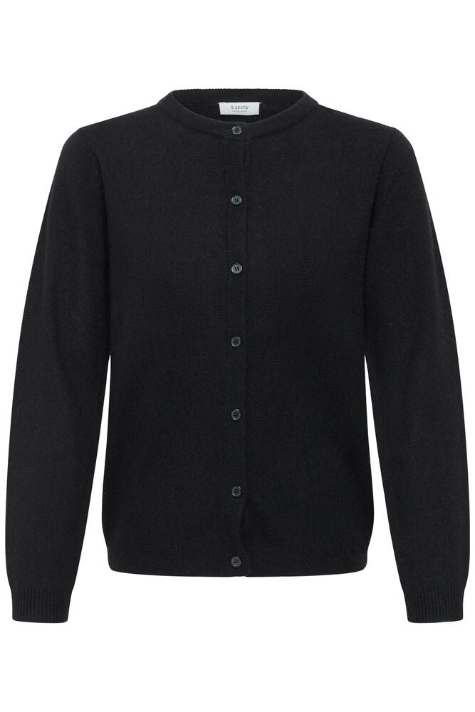 CARDIGAN IN LANA E CASHMERE NERO / CREMA