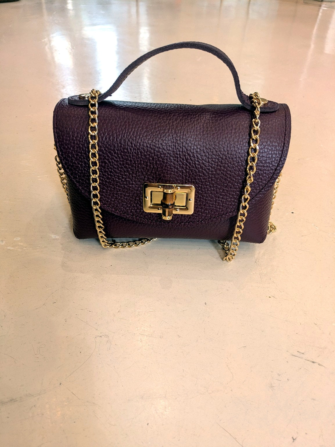 BORSA IN PELLE BORDEAUX MADE IN ITALY