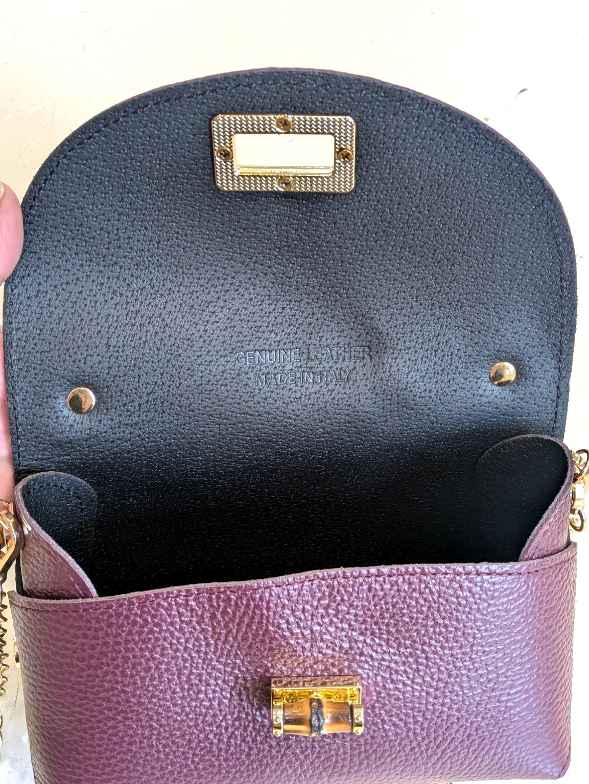 BORSA IN PELLE BORDEAUX MADE IN ITALY