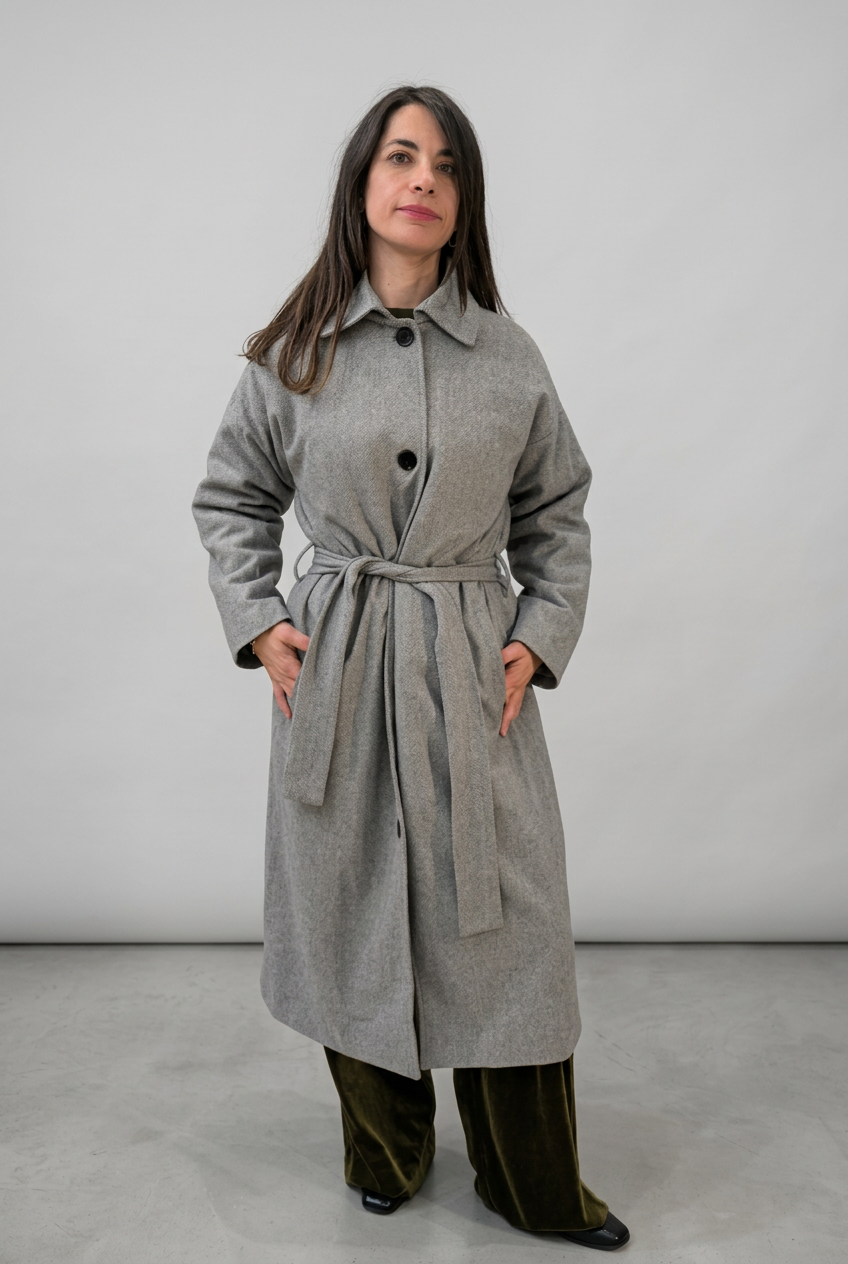 Cappotto grigio con cintura – Wild Pony