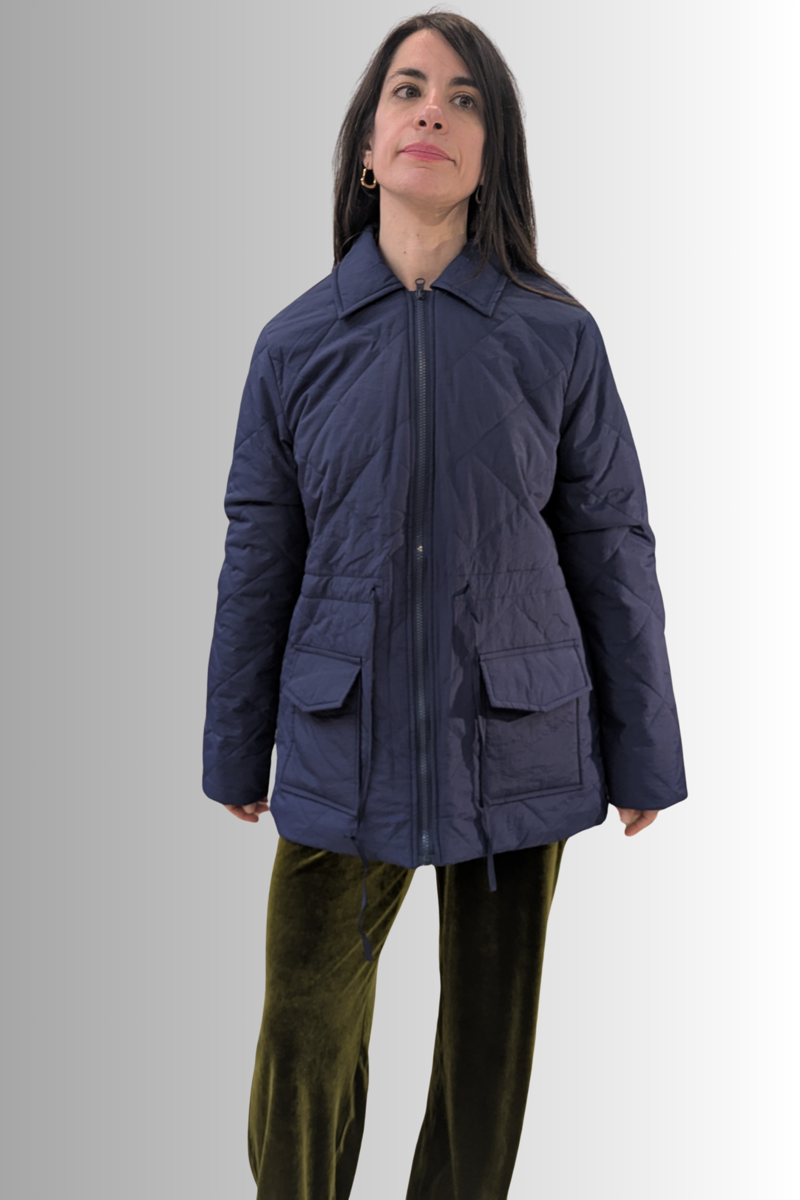 Giacca trapuntata blu con coulisse – Compañía Fantástica