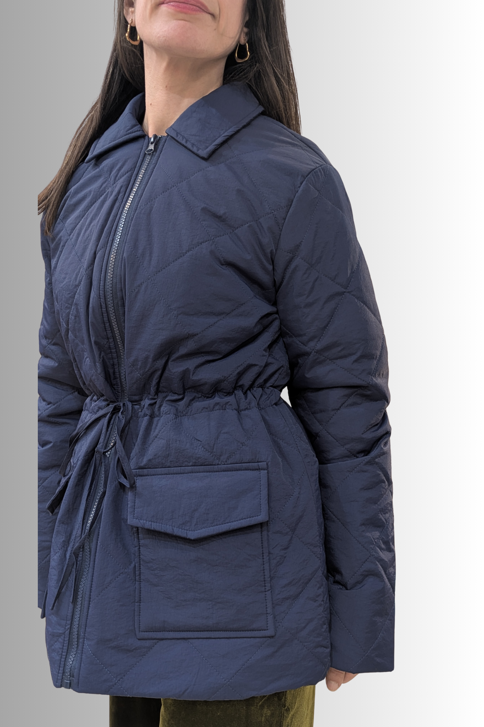 Giacca trapuntata blu con coulisse – Compañía Fantástica