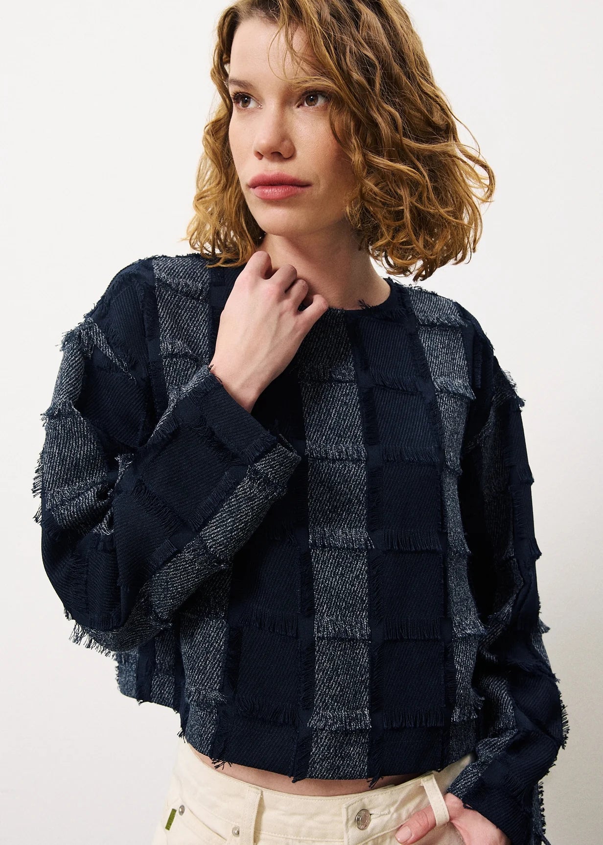 TOP IN DENIM JACQUARD