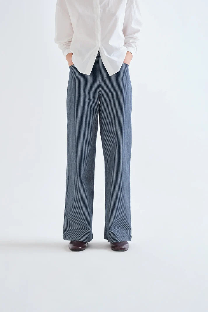JEANS A RIGHE BLU E BIANCHE