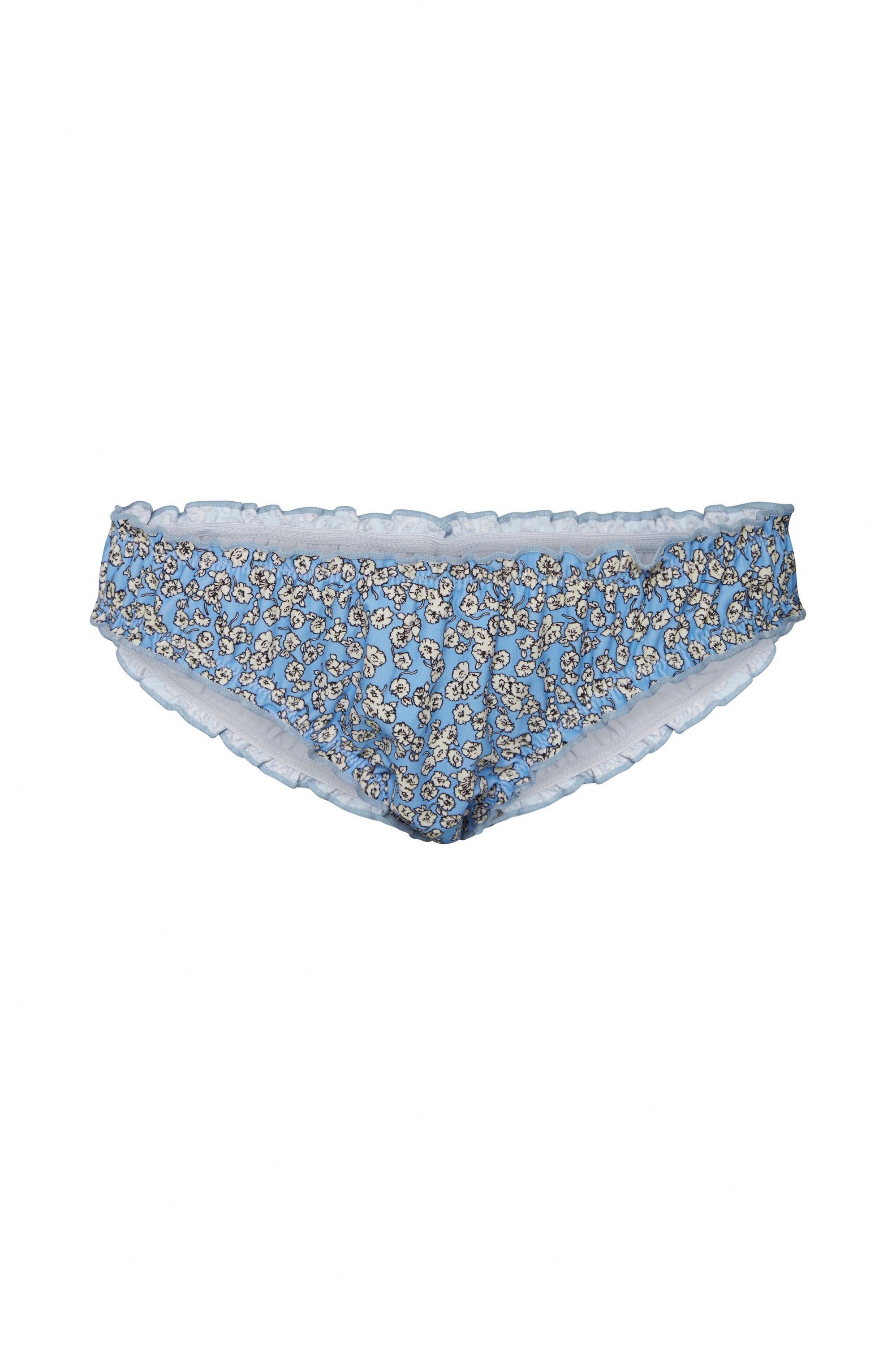 SLIP BIKINI CON FIORI AZZURRI