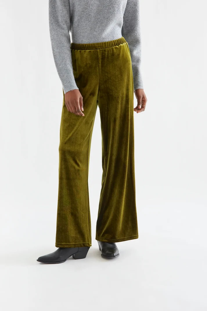 Pantaloni in velluto a coste verde oliva