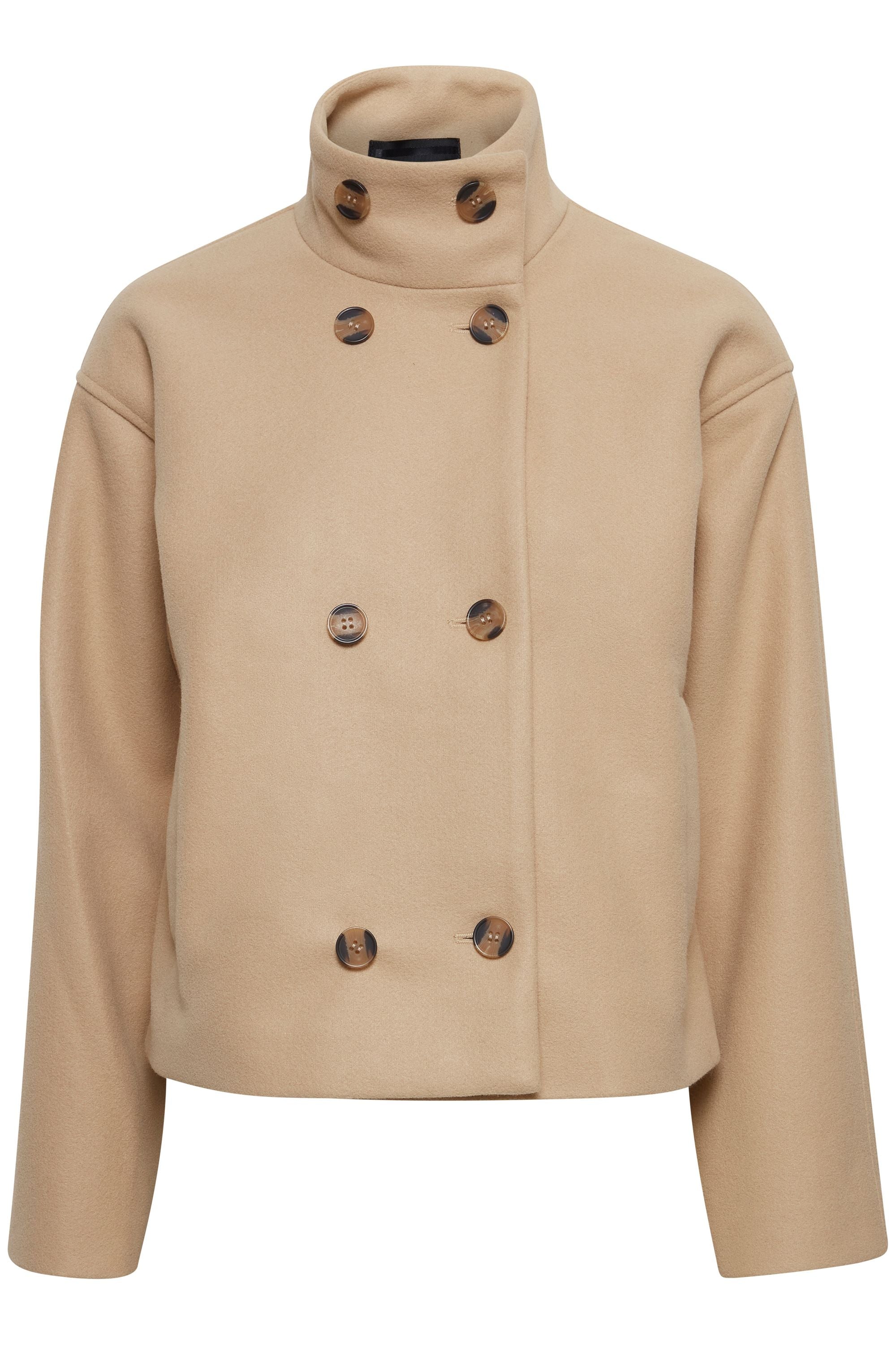 CAPPOTTO CORTO BEIGE A COLLO ALTO