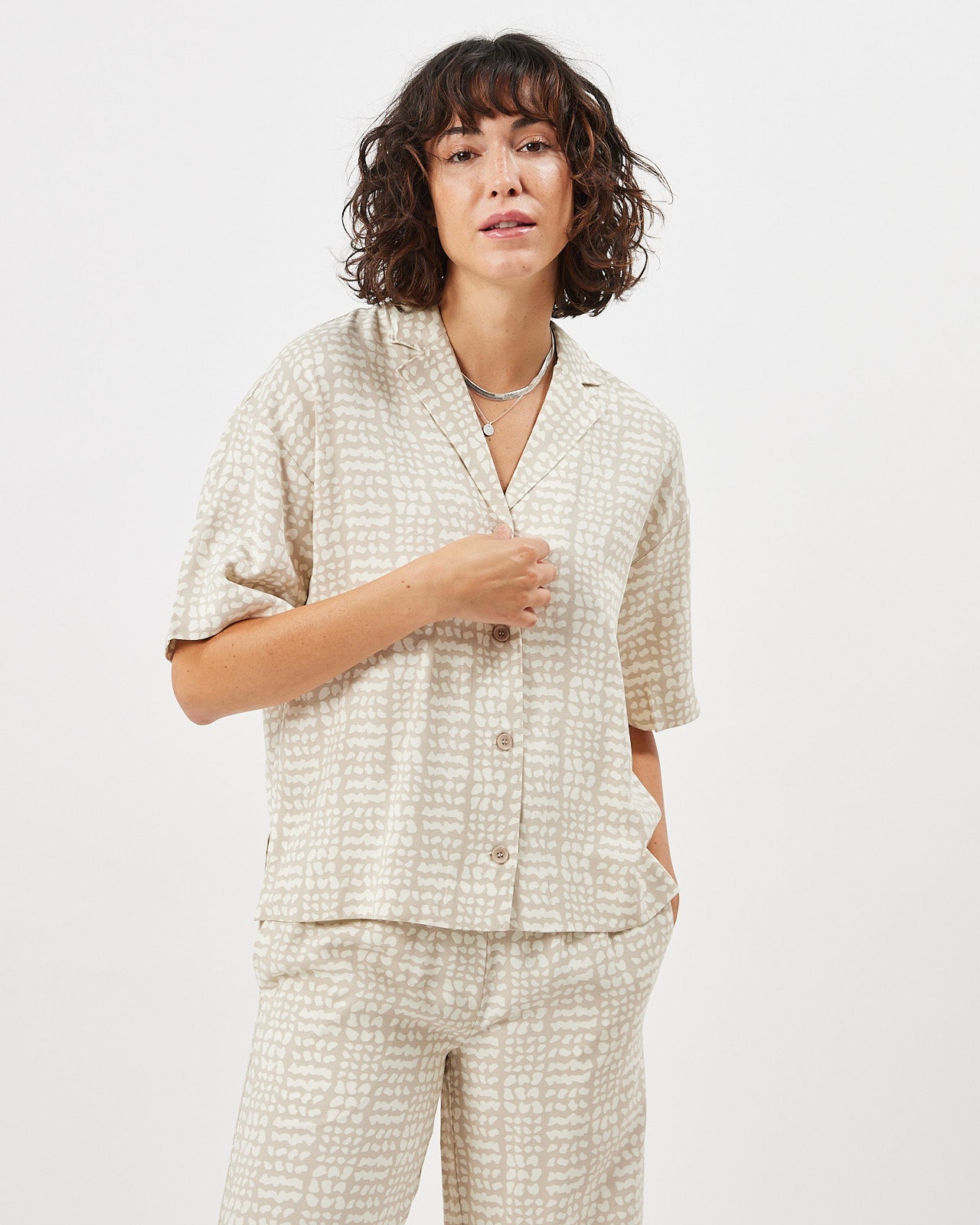 CAMICIA AMPIA FANTASIA SABBIA