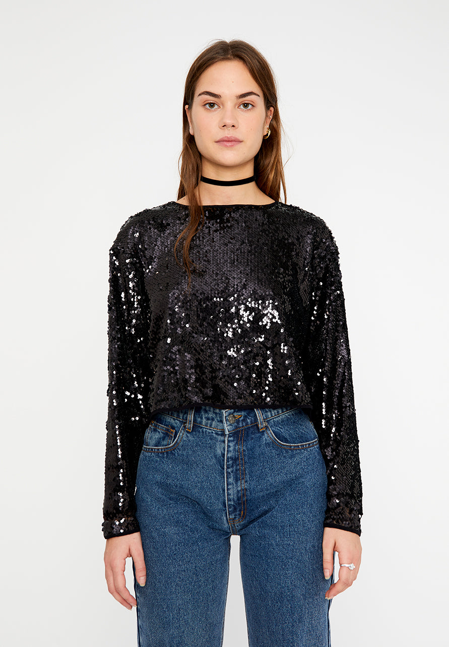 TOP AMPIO CON PAILLETTES