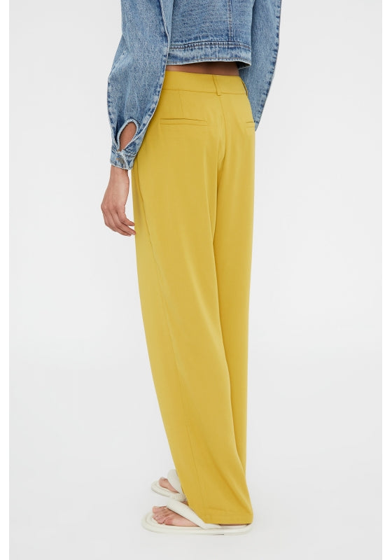 PANTALONE IN CREPE GIALLO CEDRO