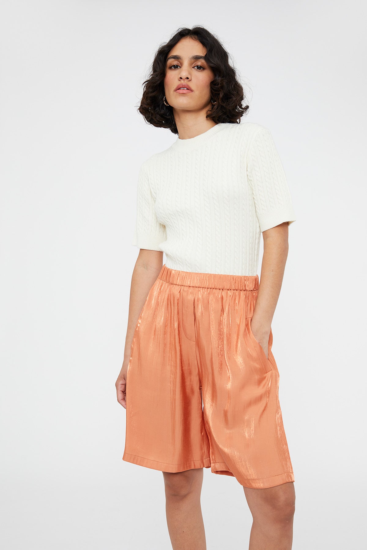 PANTALONCINI EFFETTO SATIN ARANCIO