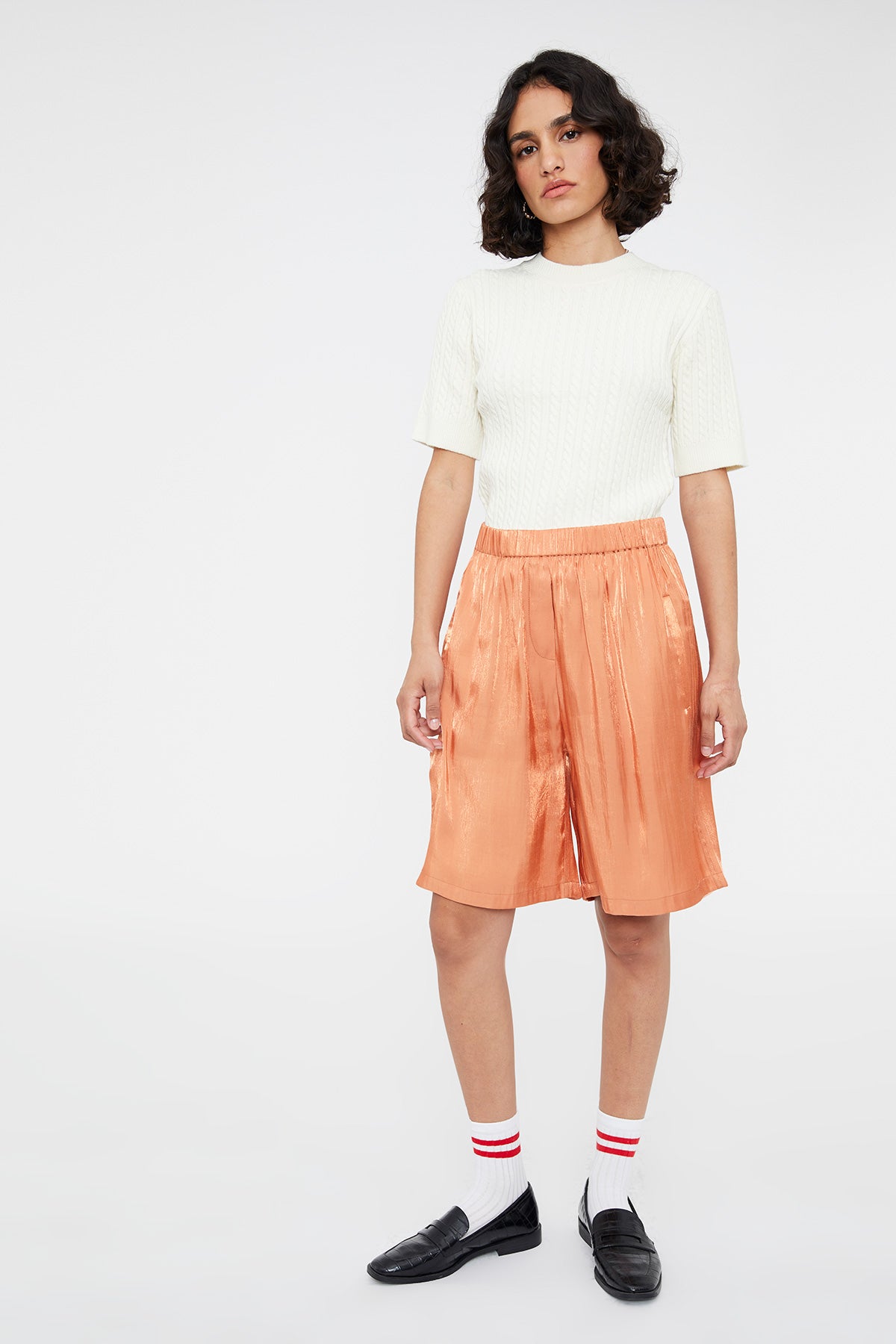 PANTALONCINI EFFETTO SATIN ARANCIO