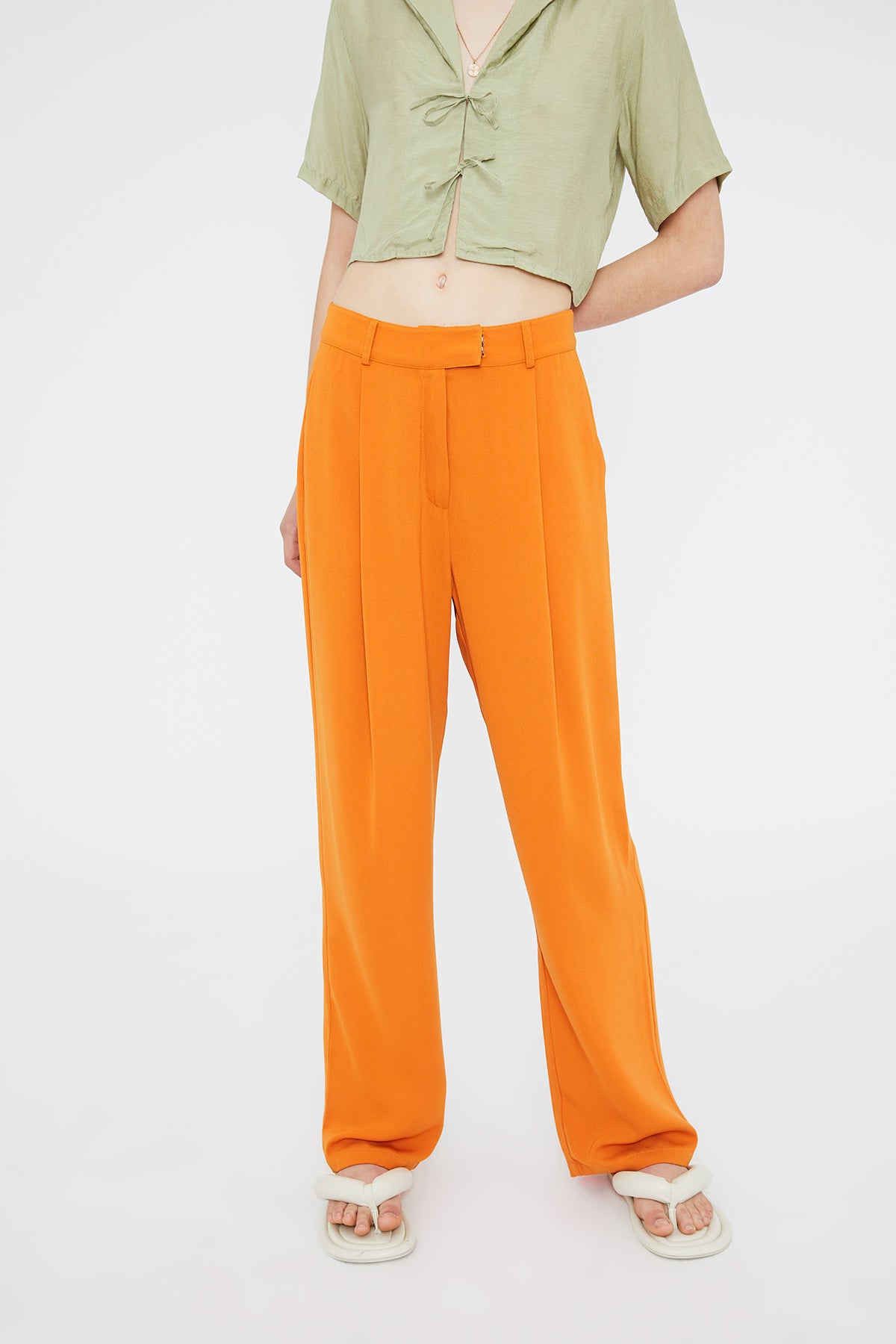PANTALONE A PALAZZO ARANCIONE