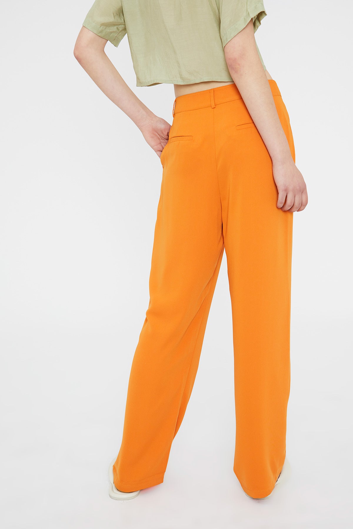 PANTALONE A PALAZZO ARANCIONE