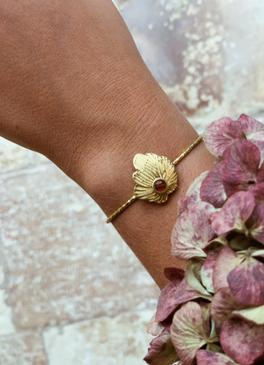 BRACCIALE RIGIDO FOGLIA DI GINKGO