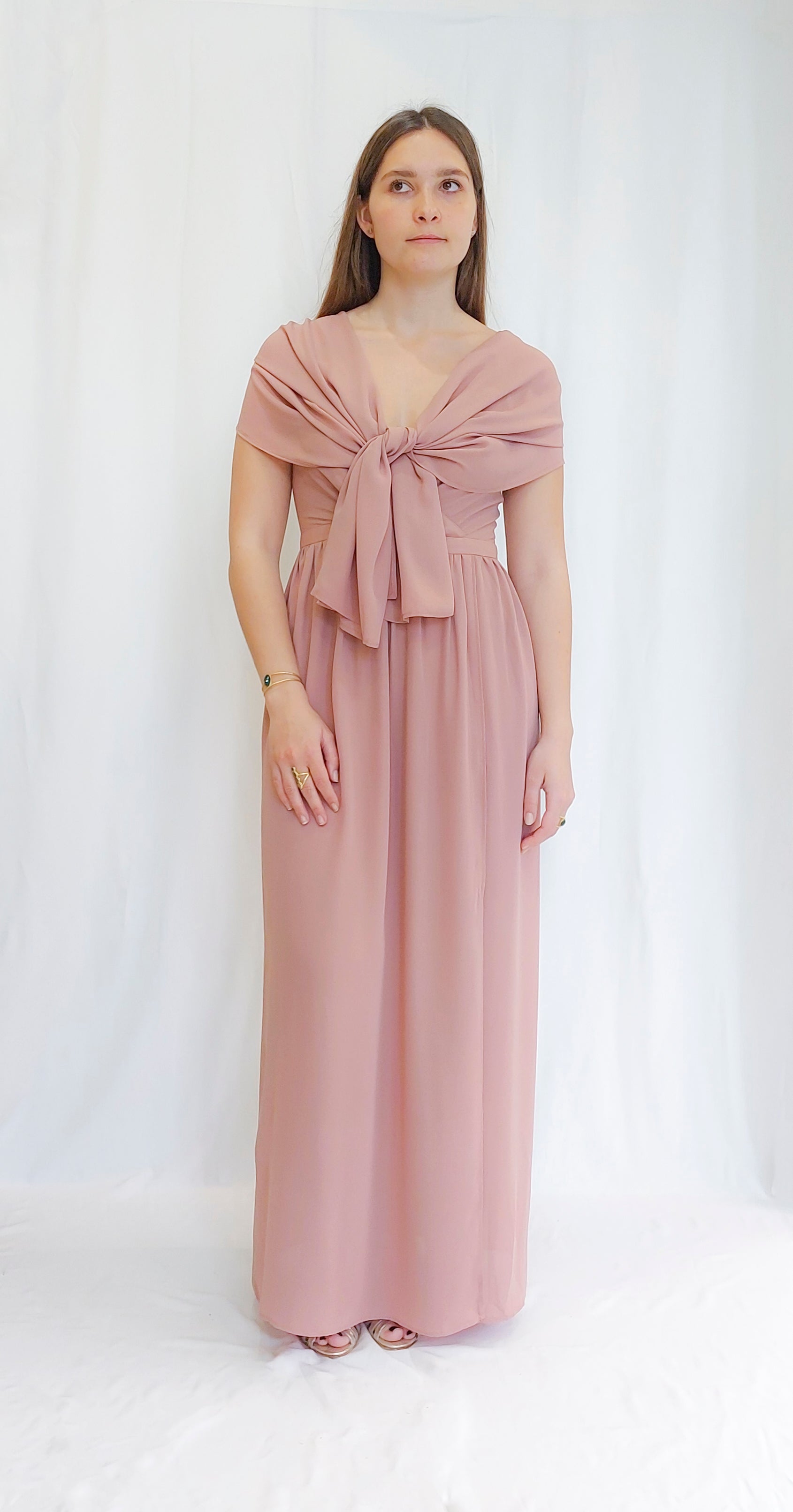 Sciarpa Donna In Crape Sintetico Rosa - Scialle O Cravatta - Stile Anni '50 - Lavabile In Lavatrice - Foto 10