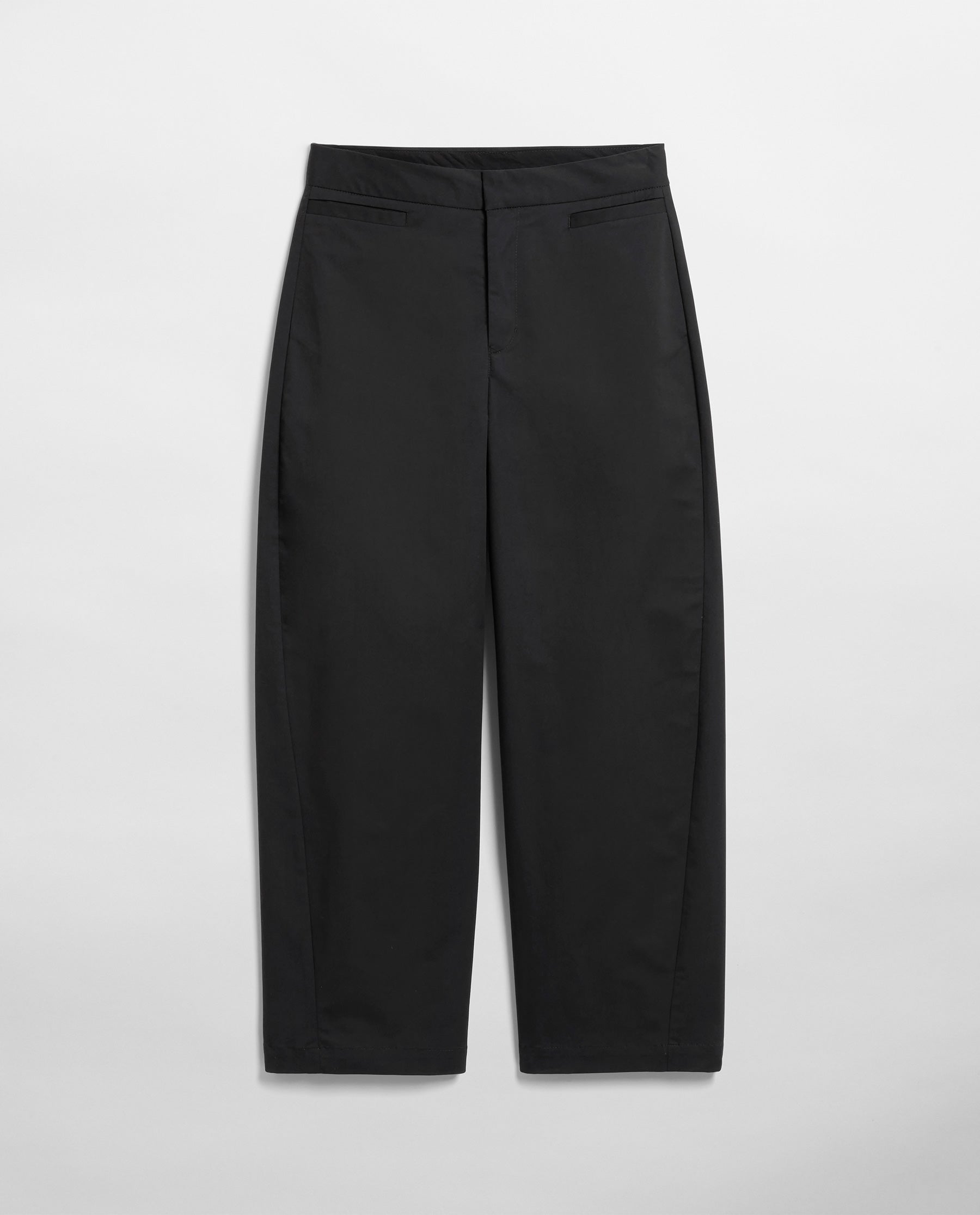 PANTALONI NERI CON TAGLIO OBLIQUO