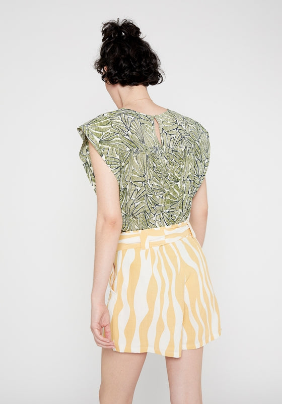 SHORTS CON RIGHE GIALLE VERTICALI