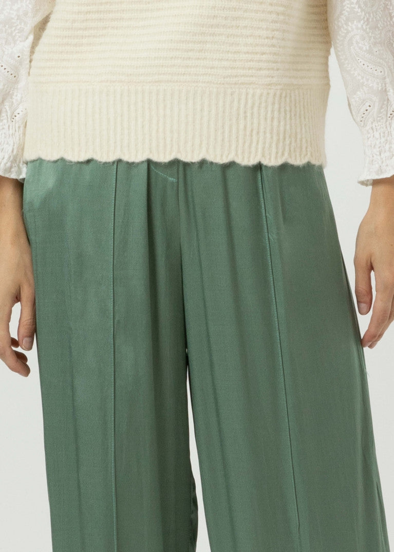 PANTALONE SATIN VERDE ACQUA