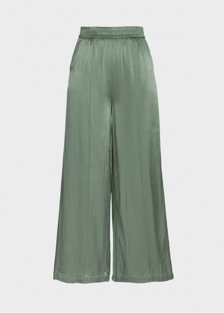 PANTALONE SATIN VERDE ACQUA